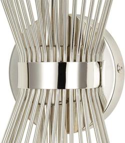 img 3 attached to 🌟 Светильник Rivet Mid-Century Modern Metal Starburst Wall Sconce Lamp от бренда Amazon, отделка - полированная никель, комплект включает лампы, высота 17,5 дюймов.