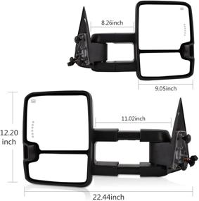 img 2 attached to 🔥 Усилите ваш опыт буксировки с наружными зеркалами Perfit Zone Power Heat для Silverado Sierra Pickup 1999-2002 - включает задний фонарь и дымовой сигнал
