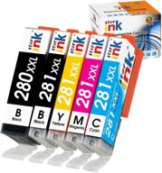 🖨️ premium 5-pack starink compatible ink cartridge set for canon 280 281 xxl pgi-280xxl cli-281xxl, perfect for pixma tr8520 tr8620 ts6220 ts6320 tr7520 ts6120 ts9120 ts8120 ts8320 printer - includes pgbk black, c, m, y logo