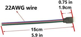 img 3 attached to 🔌 TronicsPros LED Connector Cable - 4 Pin RGB LED Tape, Ribbon & Controller Connector - 6in Length (10pcs)