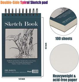 img 3 attached to 📒 Top Spiral Bound Sketchbook Set - 5.5" x 8.5" - 2 Packs of 100-Sheet Art Sketch Pads (68lb/100gsm) - Acid Free Drawing & Painting Paper for Artists and Beginners