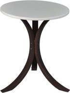 🪑 niche modern mia side table, 18-inch, mocha walnut & beige for enhanced seo logo