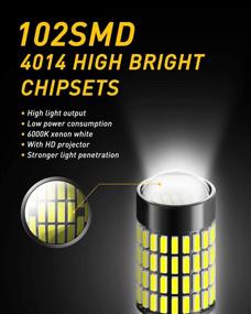 img 3 attached to 💡 High-Performance AUXITO 1156 Reverse Light LED Bulbs – 1400 Lumens, Projector Design, 6000K Xenon White