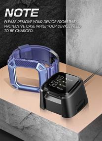 img 1 attached to Браслеты часов SUPCASE Unicorn Beetle Pro для Fitbit Versa 2: защитный бандаж в слейт-синем цвете для замены.