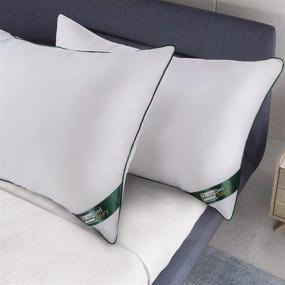 img 4 attached to 🛏️ BedStory 2 упаковки подушек King Size Ultra Soft - подушки отельного качества с наполнителем альтернативного пуха для бокового, спинного и животного сна - зеленые