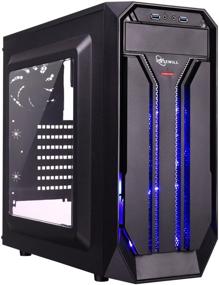 img 4 attached to Rosewill BRADLEY M ATX Mid Tower корпус для игрового компьютера: Улучшенная вентиляция, светодиодное боковое окно и порты USB 3.0.