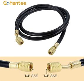 img 2 attached to 🌡️ gohantee R410A AC Refrigerant Charging Hoses - 59“ HVAC Charging Hose with 1/4’’ SAE Female Flare - 800PSI Working Pressure - R410A R22 R134A R12 R502 Air Condition System Maintenance
