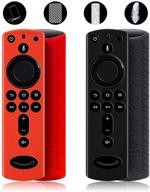 🔴 2-pack silicone firestick remote cover for 4k fire tv stick - lightweight anti-slip shockproof design - compatible with fire tv remote - red+black logo