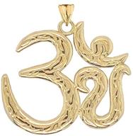 🕉️ authentic 10k gold om/ohm/aum yoga charm pendant: ideal for meditation and yoga (small) logo