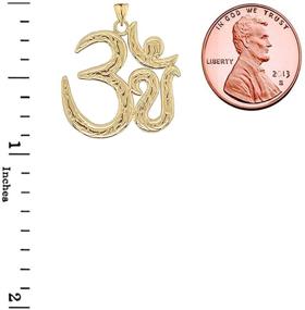 img 2 attached to 🕉️ Authentic 10k Gold Om/Ohm/Aum Yoga Charm Pendant: Ideal for Meditation and Yoga (Small)