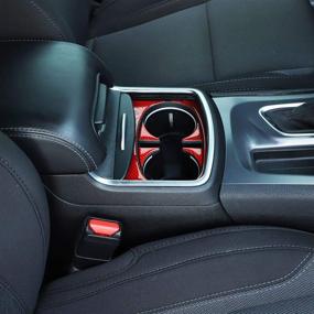 img 1 attached to Voodonala Красный карбоновый стакан держатель панель обшивки для Dodge Charger 2015-2019, 6 штук