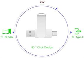 img 3 attached to 💾 64ГБ USB C Flash Drive, USB3.1 Тип-С Запоминающий диск, USB3.0 Флешка с двумя портами (USB+Type C), совместимый с Samsung, Huawei, MacBook, Chromebook Pixel и другими устройствами.