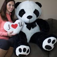 🐼 yesbears 5 foot giant panda bear - ultra soft paws embroidery with bonus pillow logo
