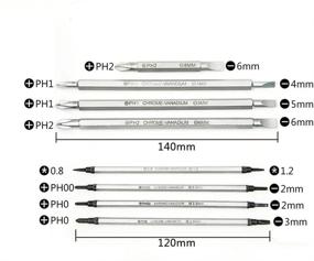 img 2 attached to 🔧 Набор отверток Phillips: профессиональный инструментальный набор для ремонта домашних приборов, сотовых телефонов, планшетов, ПК, MacBook - магнитные двусторонние насадки с длинным хвостовиком, многофункциональный ручной инструмент