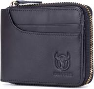 leather zipper wallet blocking vintage logo