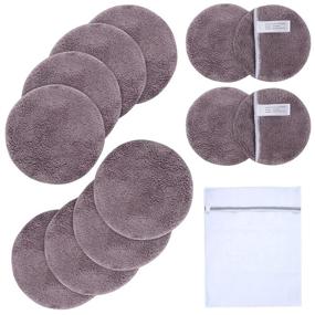 img 4 attached to 💜 Reusable Microfiber Makeup Remover Pads - Set of 12 Soft Round Face Cloths for Effective Cleansing - Washable & Purple