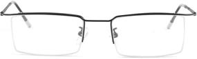 img 1 attached to 👓 Rectangular Men's Semi Rimless Progressive Multifocal Reading Glasses - WANWAN Reader