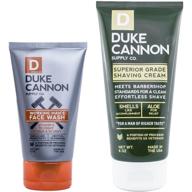 🧔 duke cannon face care bundle: working man's face wash, 4oz + superior grade shaving cream, 6oz logo