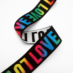 img 2 attached to 🌈 Rainbow/Black Love Elastic Stretch Ribbon Trim - 4-Yards, Ideal for Stretch Elastic Bands, Headbands, Hand Bands, and Waist Belts - TR-11609