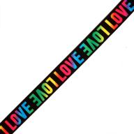 🌈 rainbow/black love elastic stretch ribbon trim - 4-yards, ideal for stretch elastic bands, headbands, hand bands, and waist belts - tr-11609 logo