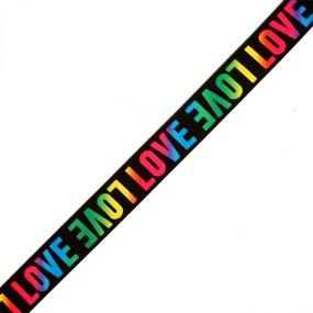 img 4 attached to 🌈 Rainbow/Black Love Elastic Stretch Ribbon Trim - 4-Yards, Ideal for Stretch Elastic Bands, Headbands, Hand Bands, and Waist Belts - TR-11609