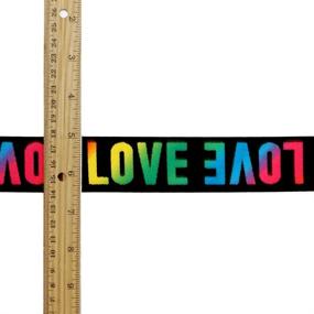 img 1 attached to 🌈 Rainbow/Black Love Elastic Stretch Ribbon Trim - 4-Yards, Ideal for Stretch Elastic Bands, Headbands, Hand Bands, and Waist Belts - TR-11609