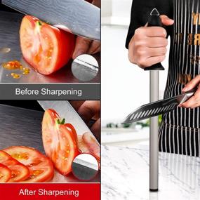 img 3 attached to 🔪 Ultimate 12 Inches Diamond Honing Steel: Professional Knife Sharpener Rod with Multi-Sharpener Function – AHNR Kitchen Knife Sharpening Rod & Tungsten Carbide Tool for Knives, Shears, and Garden Tools