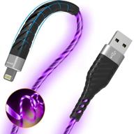 🔌 oliomp purple led lightning cable - apple mfi certified fast charger for iphone 13/12/11 pro max and more - 6ft cord length logo