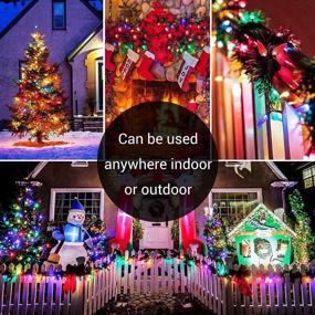 img 3 attached to 🎄 C6 Bulbs Christmas Lights: 50 LED 17ft Fairy Lights with 8 Lighting Modes - Battery Operated Strawberry String Lights for Outdoor & Indoor X-mas Decorations