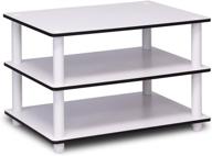 furinno 11173 3-tier coffee table, white with white tube - easy assembly, no tools required logo