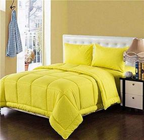 img 1 attached to 🛏️ Tache Home Fashion 3-4PCOM-BOXES-Yellow-CK Comforter Bag Bedding Set, California King, Yellow - Stylish and Cozy Yellow Comforter Set for California King Bed
