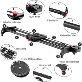 img 3 attached to 📷 GVM Motorized Camera Slider: 31" Carbon Fiber Dolly Rail for Time-Lapse, Tracking & 120° Panoramic Shooting | Compatible with Most Cameras - Includes Remote Controller