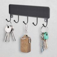 🔑 metal key hook for wall decorative - mocreo key holder for wall mount with 5 hooks - key organizer rack for front door, kitchen, hallway - black логотип