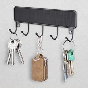 img 4 attached to 🔑 Metal Key Hook for Wall Decorative - MOCREO Key Holder for Wall Mount with 5 Hooks - Key Organizer Rack for Front Door, Kitchen, Hallway - Black