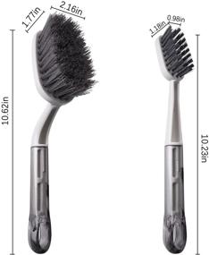 img 2 attached to 🧹 Versatile 2-Piece Cleaning Brushes: Perfect for Household Use, Dishes, Utensils, Sinks, Basins & Tile Gaps Cleaning