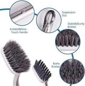 img 3 attached to 🧹 Versatile 2-Piece Cleaning Brushes: Perfect for Household Use, Dishes, Utensils, Sinks, Basins & Tile Gaps Cleaning