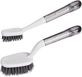 img 4 attached to 🧹 Versatile 2-Piece Cleaning Brushes: Perfect for Household Use, Dishes, Utensils, Sinks, Basins & Tile Gaps Cleaning