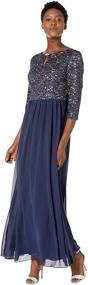 img 1 attached to Long Lace Top Empire Waist Dress for Women by Alex Evenings