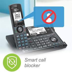 img 2 attached to 📞 AT&T CLP99387 Cordless Phone: Bluetooth Connect to Cell, Smart Call Blocker, Metallic Blue (3 Handsets)