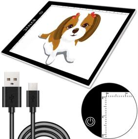 img 3 attached to Ultra-Thin A4 Size LED Copy Light Box - Three-Stage 🌟 Dimmable, Inch Scale, USB Power - Ideal for Artists, Painting, Animation, Sketching