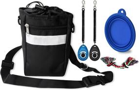 img 4 attached to Dog Training Pouch with Treat Bag, Clicker, Foldable Bowl, Toy, and Reflective Details - Adjustable Waist Belt (Black), Ideal for Outdoor Walking and Pet Training