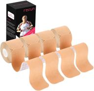 🩹 refun kinesiology tape precut (4 rolls pack) – effective elastic therapeutic sports tape for various body parts – waterproof, latex free – ultimate pain relief and support – 2" x 16.5 feet per roll логотип