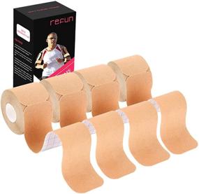 img 4 attached to 🩹 REFUN Kinesiology Tape Precut (4 Rolls Pack) – Effective Elastic Therapeutic Sports Tape for Various Body Parts – Waterproof, Latex Free – Ultimate Pain Relief and Support – 2" x 16.5 feet Per Roll