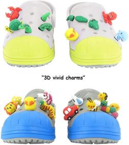 img 1 attached to 👟 Cute 3D Shoe Charms with Spring - Distinctive Novel Anime Rubber Pins for Wristband Bracelet Bag Shoes Decoration - Easy to Pop- Ideal for Boy, Girl, Kids, Teens & Women