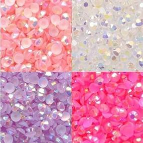 img 4 attached to 💎 1600 pcs BSI AB Jelly Rhinestones Flatback 14-Facet in White, Pink, Fuchsia, Lavender Mixed Colors - 3mm ~ 10ss ~ Tiny ~Decorations