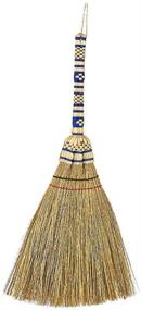 img 1 attached to 🧹 SN SKENNOVA - Tiny 11 Inch Asian Whisk Broom with Embroidered Nylon Thread Handle