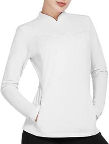 img 4 attached to 🧥 Baleaf Women's 1/4 Zip Fleece Pullover Long Sleeve Shirts for Cold Winter, Mock Neck Tops Ideal for Running and Hiking