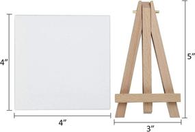 img 2 attached to 🎨 MEEDEN Mini Canvas and Easel Set: 24 Pack of Small Stretched Canvases with Beech Wood Easels - Perfect for Acrylic and Oil Paintings