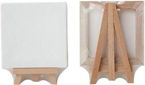 img 3 attached to 🎨 MEEDEN Mini Canvas and Easel Set: 24 Pack of Small Stretched Canvases with Beech Wood Easels - Perfect for Acrylic and Oil Paintings