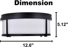 img 3 attached to 🔦 SOTTAE 2-Light Flush Mount Ceiling Light Fixture - Black Frame, White Glass Drum Shade - Ideal for Closet, Kitchen, Bathroom, Foyer, Stairs, Laundry, and Bedroom